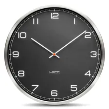 Часы настенные 55 см, арабские цифры, черные, LEFF